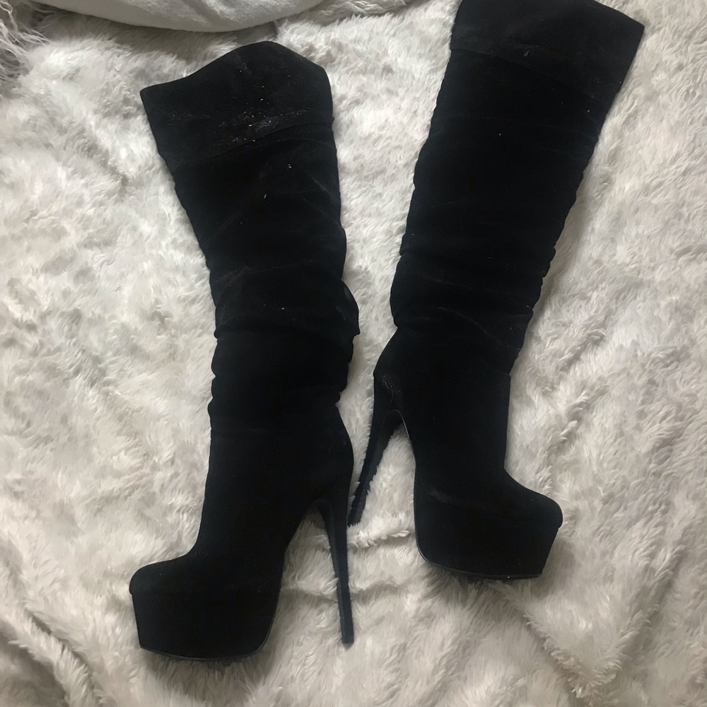 Black Thigh high heels